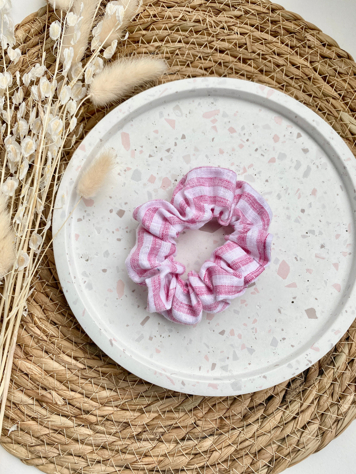 Pink Stripe Scrunchie