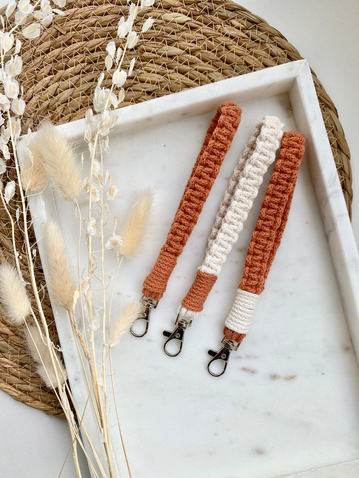 Terracotta Macrame Wristlet