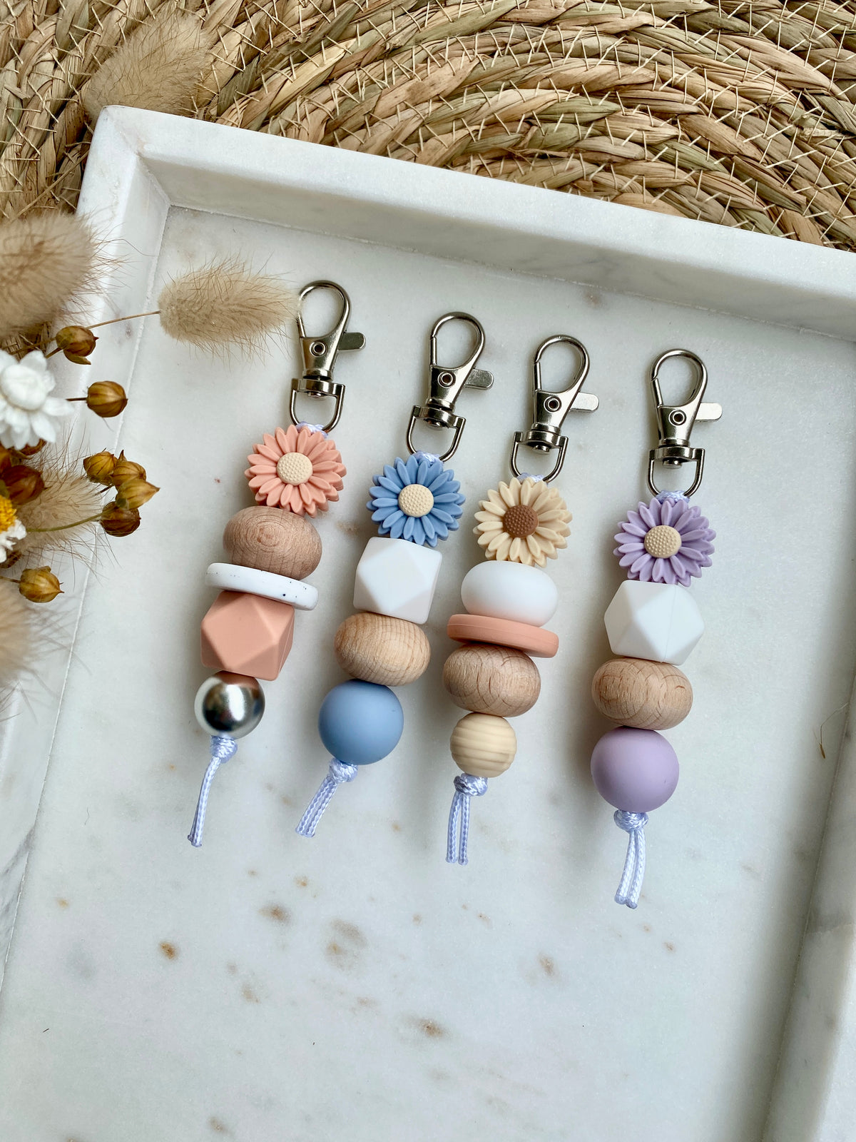 Colourful Daisy Keyring Collection